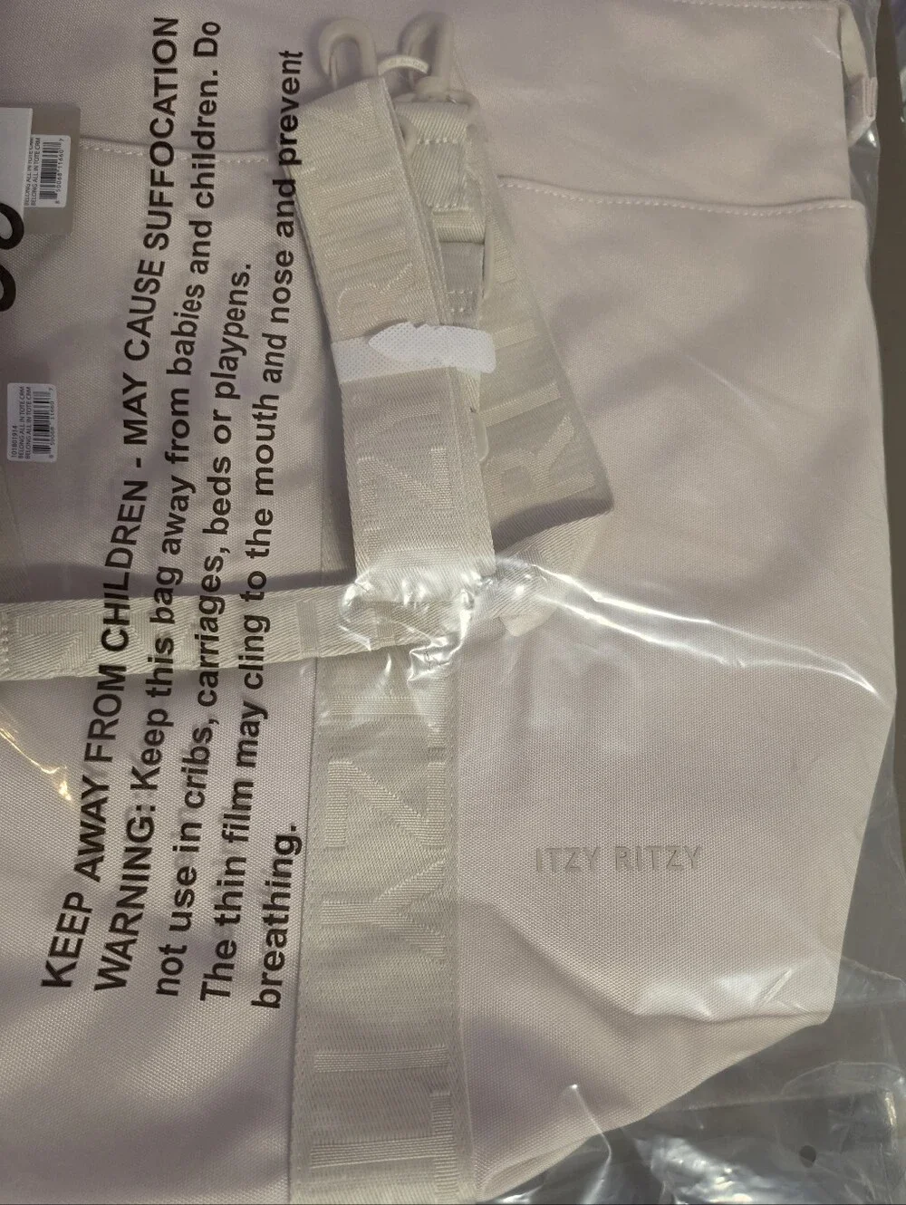 Itzy Ritzy Cream Travel Tote Bag Baby Bundle Pacifier Glass Bottle